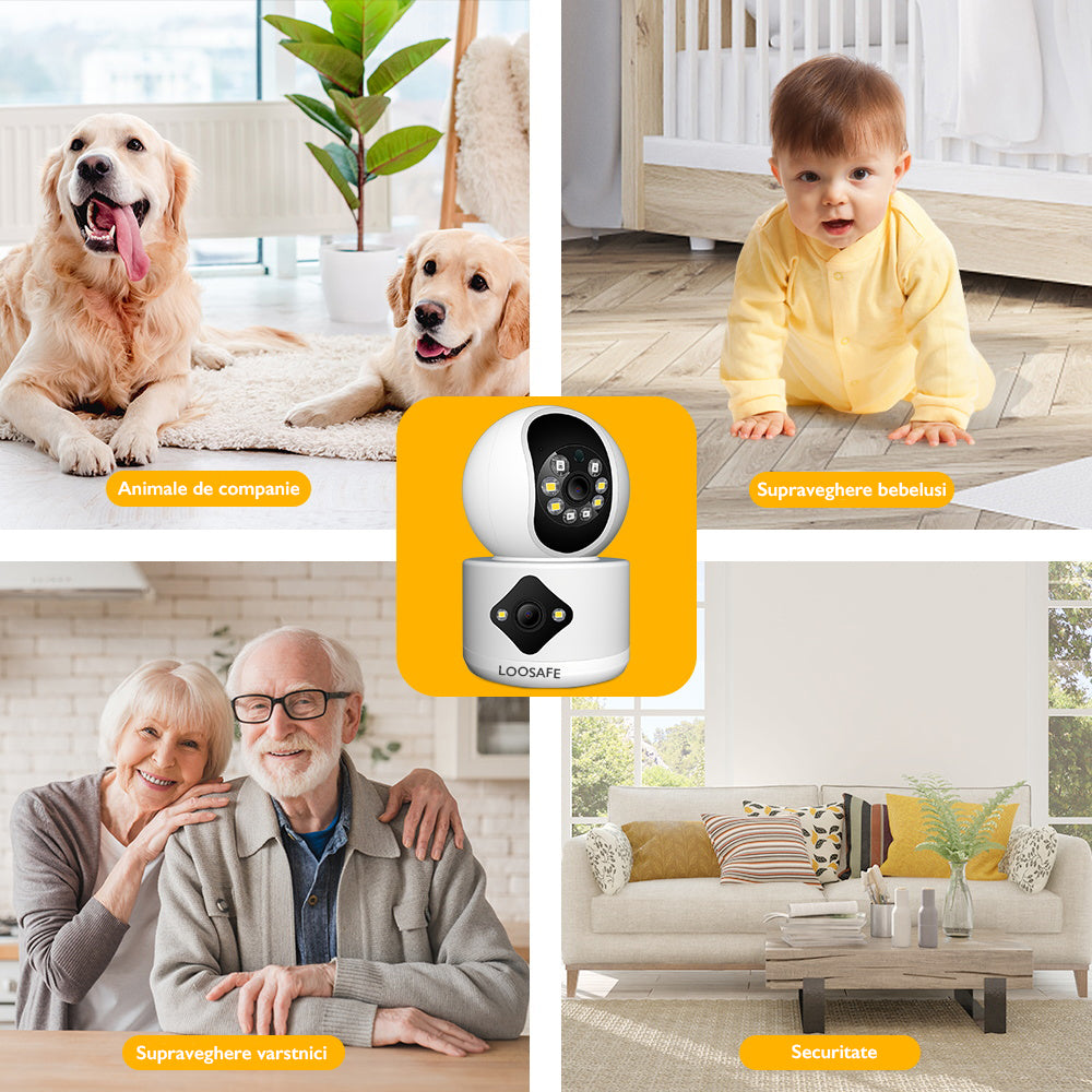 Camera de supraveghere dubla WIFI Loosafe 60DX Pro Camera de supraveghere dubla WIFI Loosafe 60DX Pro